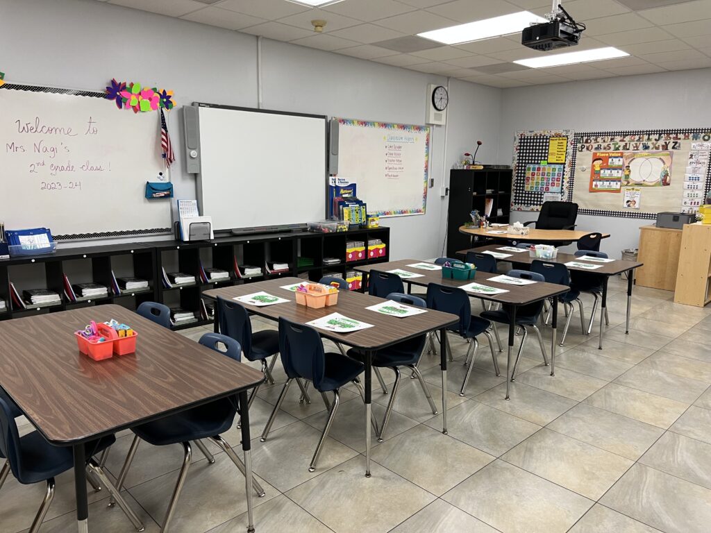 A bright classroom